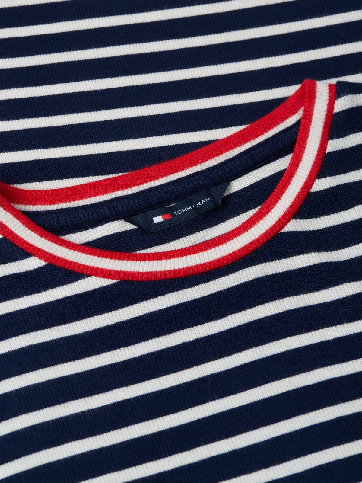 Tommy Jeans Fit & Flare Mini Dress — Navy Blue Stripe
