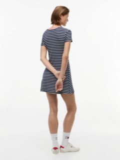 Tommy Jeans Fit & Flare Mini Dress — Navy Blue Stripe 4