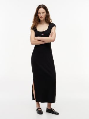 Tommy Jeans Rib-Knit Maxi Dress, Black