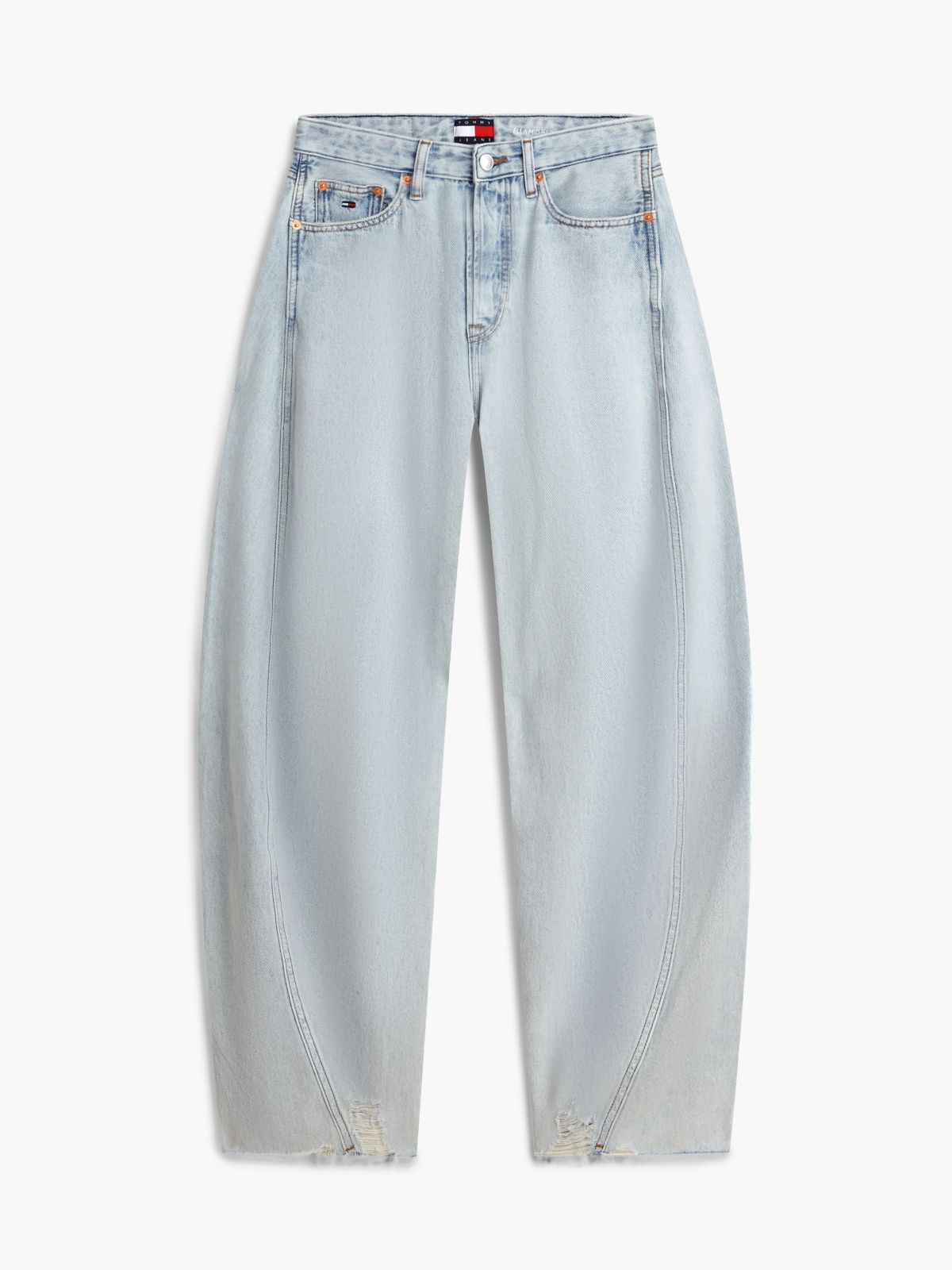 Tommy Jeans Distressed Barrel Jean — Denim Light