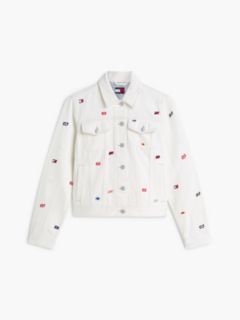 Tommy Jeans Sailing Flag Denim Jacket — White Denim 5