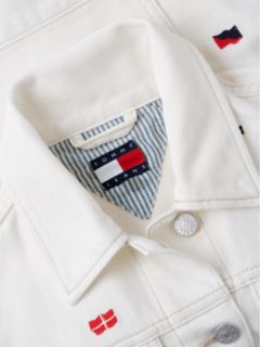 Tommy Jeans Sailing Flag Denim Jacket — White Denim 6