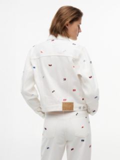 Tommy Jeans Sailing Flag Denim Jacket — White Denim 4