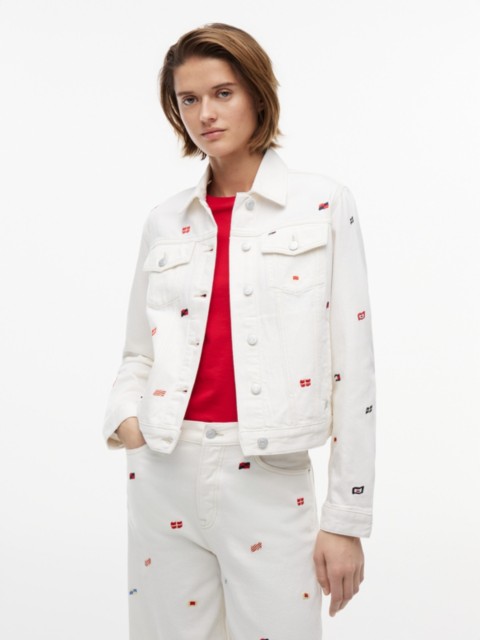 Женские куртки Tommy Hilfiger Tommy Jeans Sailing Flag Denim Jacket