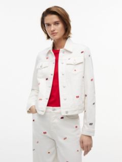 Tommy Jeans Sailing Flag Denim Jacket — White Denim 1