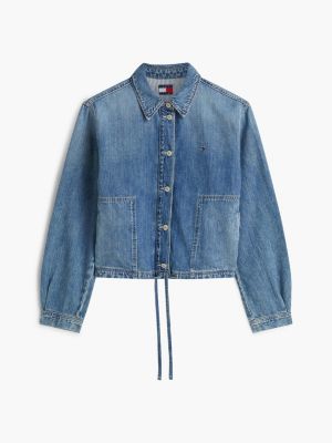 Женские куртки Tommy Hilfiger Tommy Jeans Tie-Hem Denim Chore Jacket — фото 6
