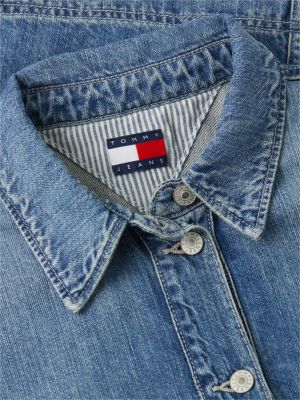 Женские куртки Tommy Hilfiger Tommy Jeans Tie-Hem Denim Chore Jacket — фото 7