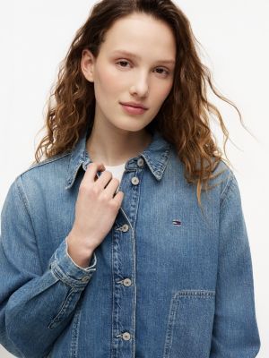 Женские куртки Tommy Hilfiger Tommy Jeans Tie-Hem Denim Chore Jacket — фото 3