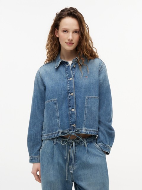 Женские куртки Tommy Hilfiger Tommy Jeans Tie-Hem Denim Chore Jacket