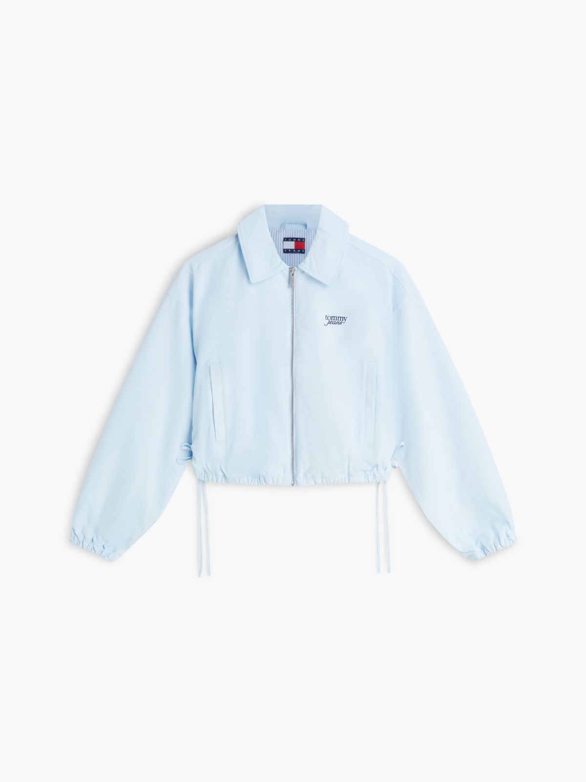 Tommy Jeans Seersucker Zip Jacket — Light Blue