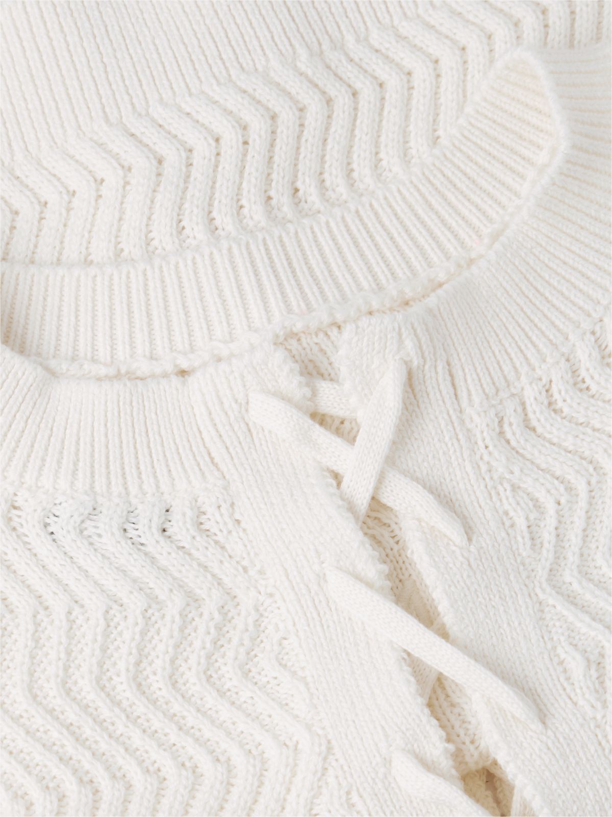 Tommy Jeans Textured Lace-Up Sweater — Ancient White