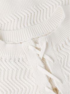 Tommy Jeans Textured Lace-Up Sweater — Ancient White 7