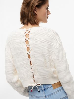 Женские джинсы Tommy Hilfiger Tommy Jeans Textured Lace-Up Sweater — фото 3