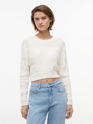 Tommy Jeans Textured Lace-Up Sweater, Ancient White