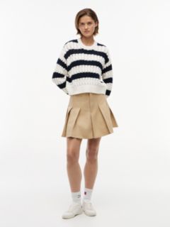 Tommy Jeans Striped Cable Knit Sweater — Navy Blue / Ecru Stripe 2