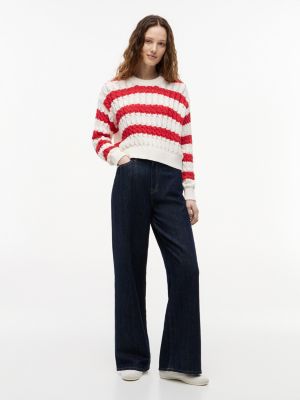 Женские джинсы Tommy Hilfiger Tommy Jeans Striped Cable Knit Sweater — фото 2
