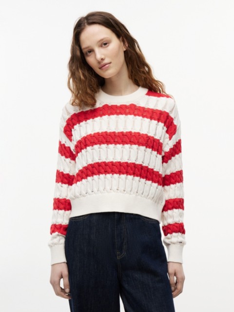 Женские джинсы Tommy Hilfiger Tommy Jeans Striped Cable Knit Sweater