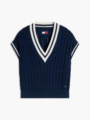 Женские свитеры Tommy Hilfiger Tommy Jeans Cable Knit Sweater Vest — фото 5