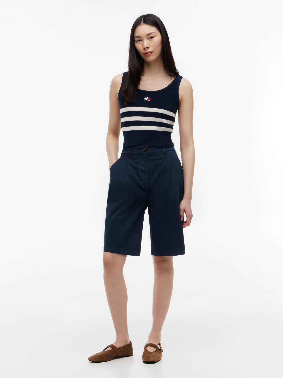 Tommy Jeans Striped Sweater Tank Top — Navy