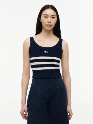 Tommy Jeans Striped Sweater Tank Top, Navy