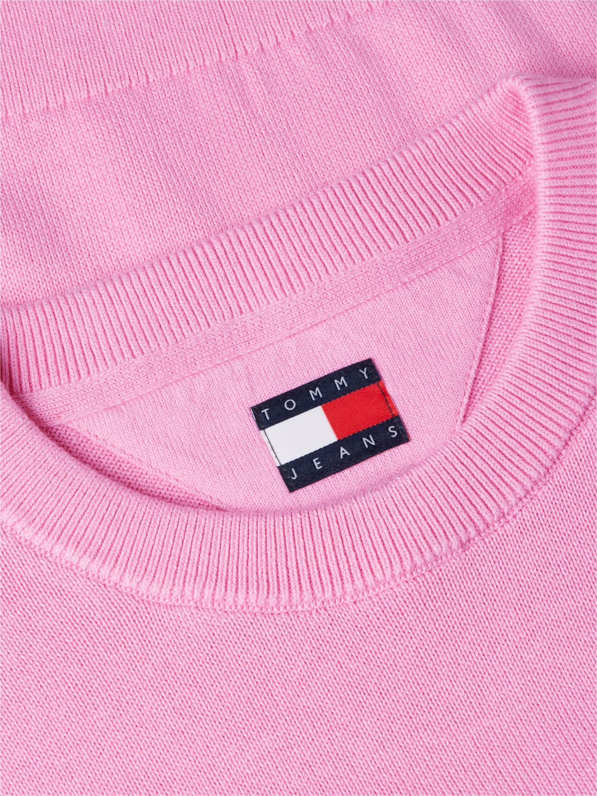Tommy Jeans Intarsia Flag Logo Sweater — Pink Daisy