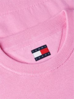 Tommy Jeans Intarsia Flag Logo Sweater — Pink Daisy 6