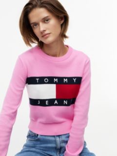 Tommy Jeans Intarsia Flag Logo Sweater — Pink Daisy 3