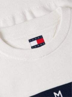 Tommy Jeans Intarsia Flag Logo Sweater — Ancient White 6