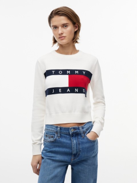 Женские джинсы Tommy Hilfiger Tommy Jeans Intarsia Flag Logo Sweater
