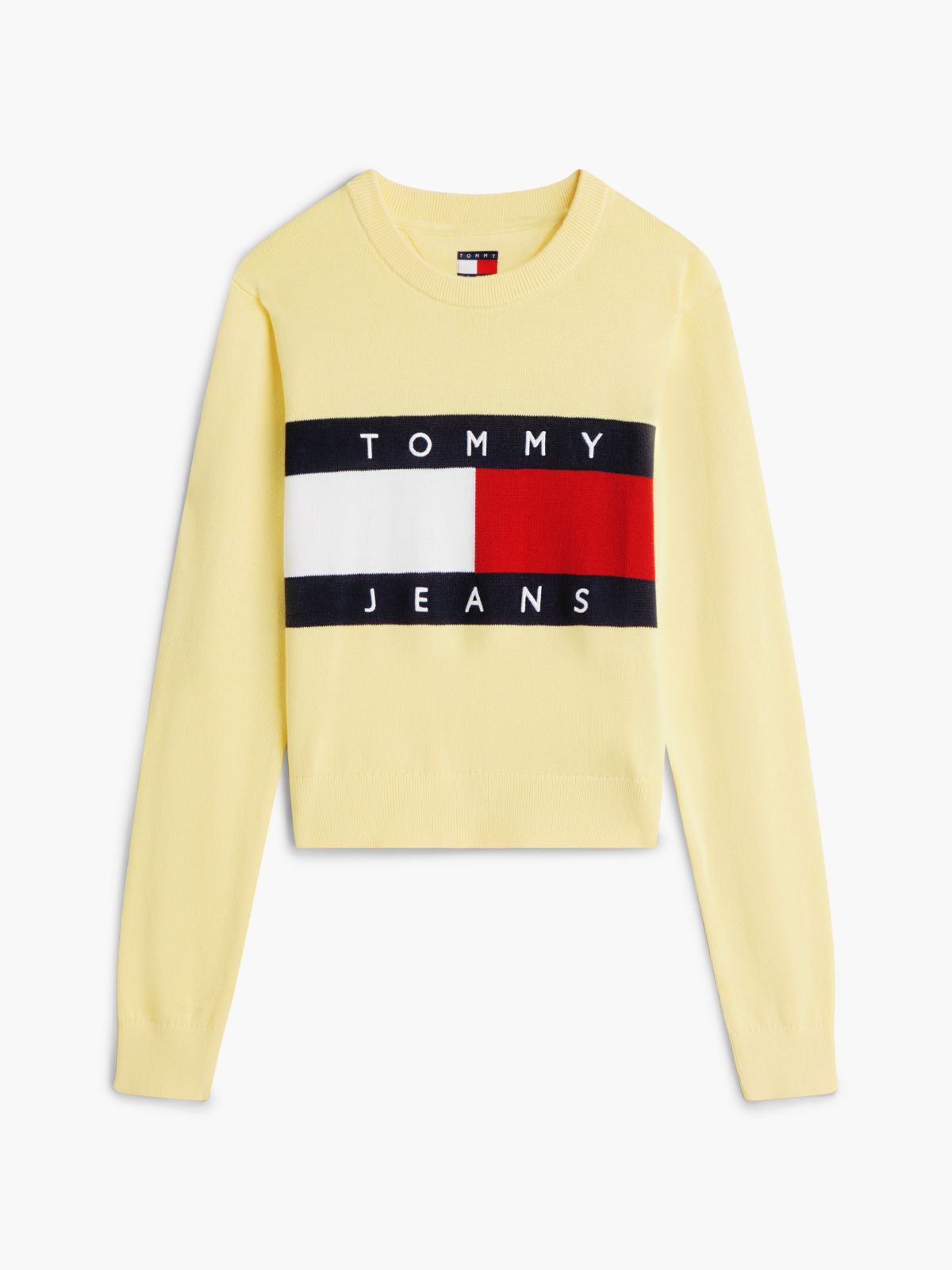 Tommy Jeans Intarsia Flag Logo Sweater — Citronella