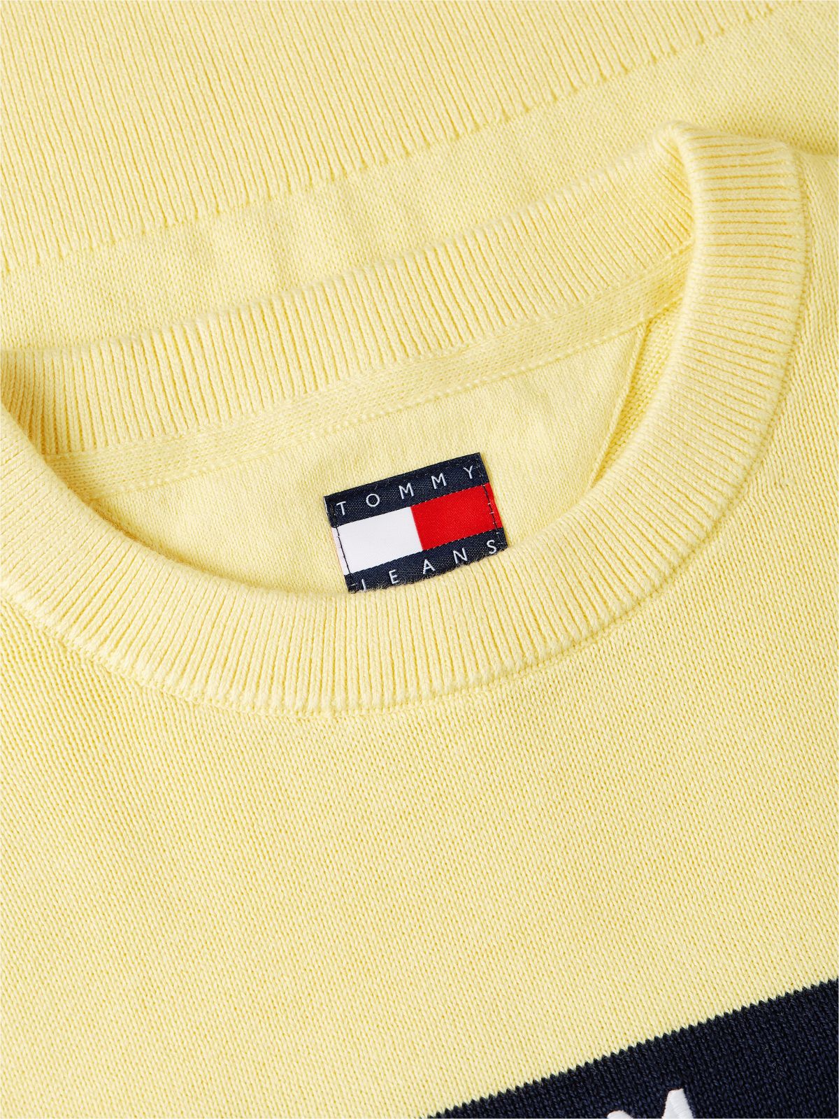 Tommy Jeans Intarsia Flag Logo Sweater — Citronella