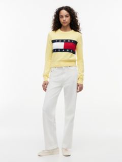 Tommy Jeans Intarsia Flag Logo Sweater — Citronella 2
