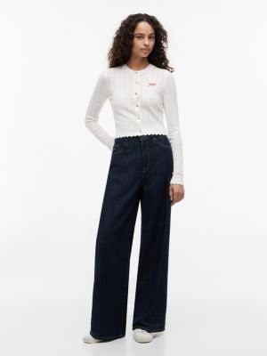 Женские джинсы Tommy Hilfiger Tommy Jeans Flag Logo Pointelle Cardigan — фото 2