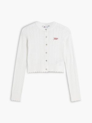 Женские джинсы Tommy Hilfiger Tommy Jeans Flag Logo Pointelle Cardigan — фото 5