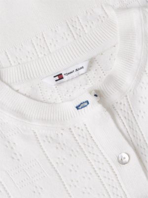 Женские джинсы Tommy Hilfiger Tommy Jeans Flag Logo Pointelle Cardigan — фото 6