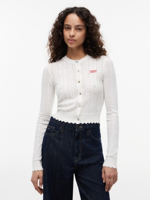 Женские джинсы Tommy Hilfiger Tommy Jeans Flag Logo Pointelle Cardigan