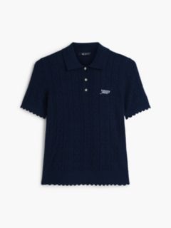 Tommy Jeans Flag Pointelle Sweater Polo — Navy 5
