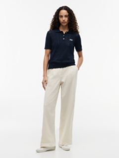 Tommy Jeans Flag Pointelle Sweater Polo — Navy 2