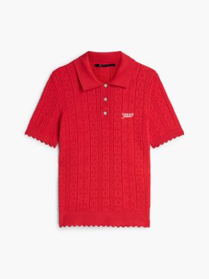 Женские джинсы Tommy Hilfiger Tommy Jeans Flag Pointelle Sweater Polo — фото 5