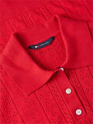 Женские джинсы Tommy Hilfiger Tommy Jeans Flag Pointelle Sweater Polo — фото 6