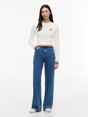 Женские джинсы Tommy Hilfiger Tommy Jeans Tipped Cable Knit Sweater — фото 2