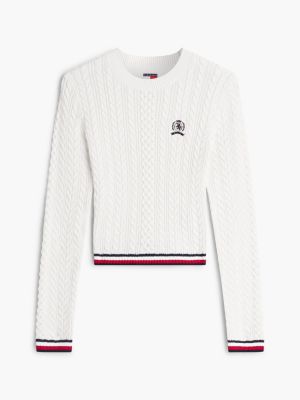 Женские джинсы Tommy Hilfiger Tommy Jeans Tipped Cable Knit Sweater — фото 5