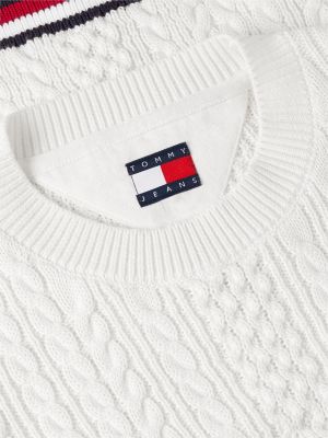 Женские джинсы Tommy Hilfiger Tommy Jeans Tipped Cable Knit Sweater — фото 6
