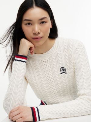 Женские джинсы Tommy Hilfiger Tommy Jeans Tipped Cable Knit Sweater — фото 3
