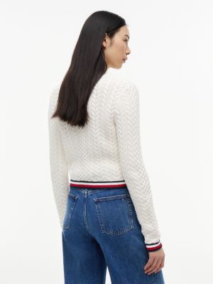 Женские джинсы Tommy Hilfiger Tommy Jeans Tipped Cable Knit Sweater — фото 4