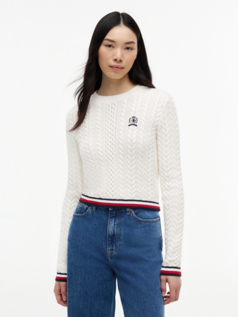Женские джинсы Tommy Hilfiger Tommy Jeans Tipped Cable Knit Sweater