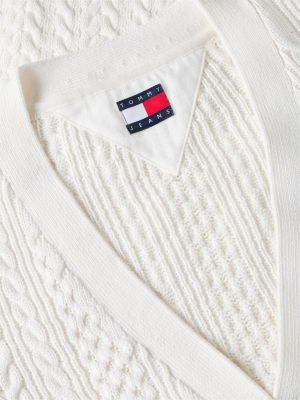 Женские джинсы Tommy Hilfiger Tommy Jeans Tipped Cable Knit Cardigan — фото 6