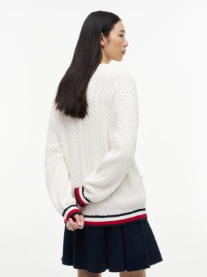 Женские джинсы Tommy Hilfiger Tommy Jeans Tipped Cable Knit Cardigan — фото 4
