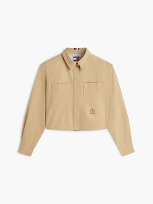 Женские рубашки Tommy Hilfiger Tommy Jeans Relaxed Cropped Shirt — фото 5