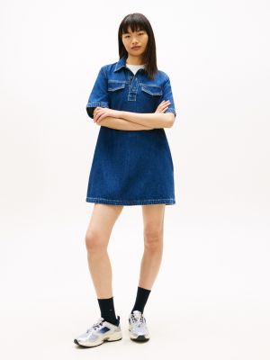 Tommy Jeans Denim Mini Shirtdress, Denim Medium